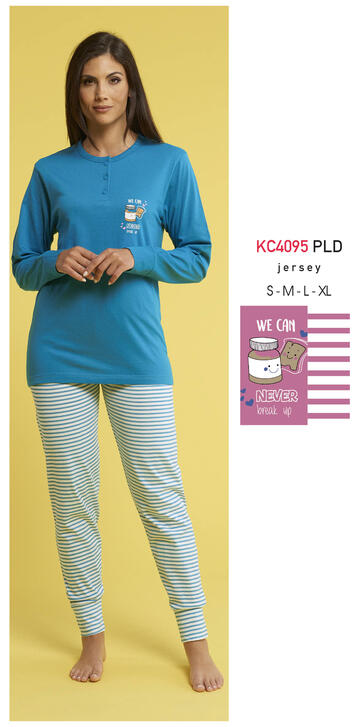 ART. KC4095 PLD- pigiama donna m/l cotone kc4095 pld - Fratelli Parenti